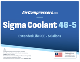 Thumbnail of Sigma Coolant 46 5 gallons Extended Life POE air compressor oil product label